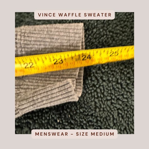 Vince Men's Waffle Knit Hoodie - Size Medium - Picture 5 of 6